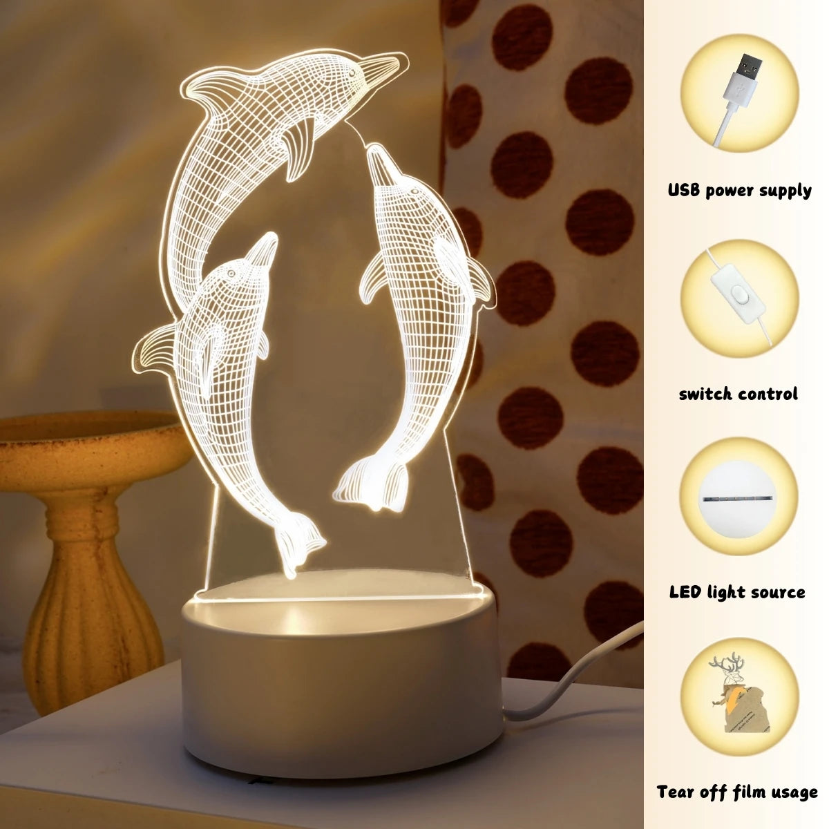 GlowWhale USB LED Night Light
